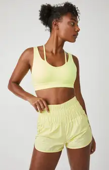Yellow Free People Movement Women's The Way Home Short Size XS Lemon Verbena