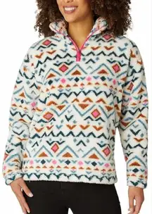 Eddie Bauer Women's Aztec Fleece Quarterzip Sweater Size Small Hiking Outdoor