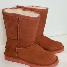 Bearpaw Women’s Sheepskin Boots Size 6 – Terracotta Mid-Calf