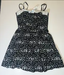 Skull Monogram Print Mini Dress 