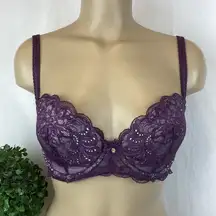 Le Mystere Purple Lace Contour Underwire Bra 32DD