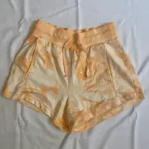 orange tie dye shorts