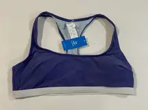Cupshe Blue Sports Bra Swim Top Women’s Large – Racerback Bikini Top NWT