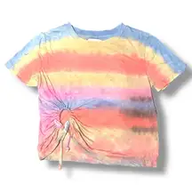 Urban Outfitters Women’s Tyler Tie-Dye Cinched Tie Cropped T-Shirt Size SM