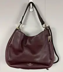 Coach Burgundy Leather Nomad Hobo Crossbody Strap Shoulder Strap Handbag
