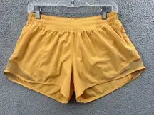 Lululemon Hotty Hot Low Rise Shorts 4" Mango Dream Athletic Gym Women's 8