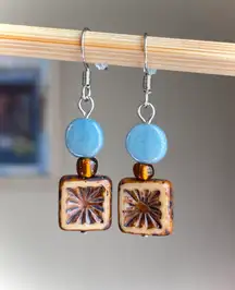 quality Czech glass beads chic fairy boho vintage retro style dangle earrings🌿✨