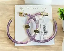 Kendra Scott NWT!  Insley Hoop Earrings in Gold Purple Amethyst