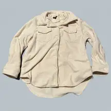 Button Up Cream Coat Women’s jacket soft XL collared light yellow forma;