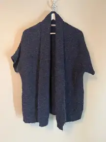 Reitmans Cardigan Cable Knit Marled Blue White Small Petite