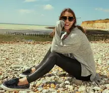 Anthropologie Saturday Sunday Gray Hacci Tunic Slouchy Comfort Plush Sweater