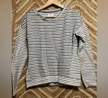Loft Lou & Grey Women's Grey and White Striped Sweater, Size S, Great Condition