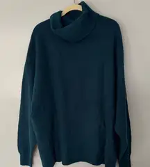 Free People Women's  Deep Teal Cowl Neck Sweater Size L
