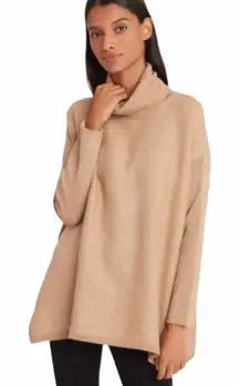 Cuyana 100% Baby Alpaca Turtleneck Tunic Sweater Tan Women's Size XS/S Oversized