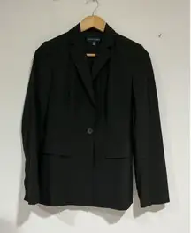 Womans Bananna Republic Classic Stretch Black 1 Button Blazer Size 0