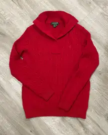 Red Cable Knit Sweater