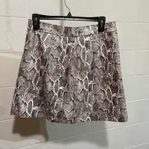 French Connection  Womens Leather Mini Skirt 6 Snakeskin City Going Out Party