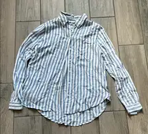 beachlunchlounge Blue and White Striped Button Down Shirt