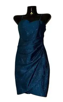 Honey and Rosie  Women's XS Teal Glitter Mini Dress Party Cocktail