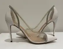Aldo White Heels with Silver Detail