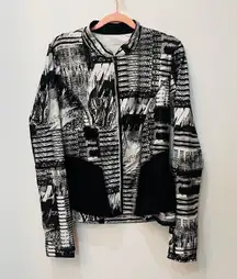 Layer 8 Performance Quick-Dry Black White Activewear Zip Jacket sz Medium