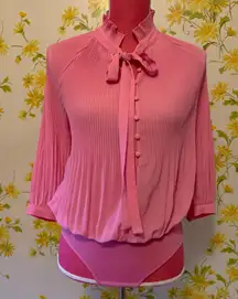 Accordion bodysuit blouse  pink size M