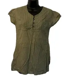 Short Sleeved Shirt Green Women Size Medium EUC