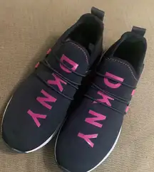 DKNY Black and Pink Slip-On Sneakers with Cushioned Sole