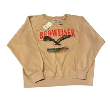 Budweiser Tan Crewneck with Graphic Eagle Design - M