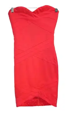 DIVIDED Size 6 Hot‎ Pink Strapless Dress Sweetheart Neckline Bodycon Formal Hoco