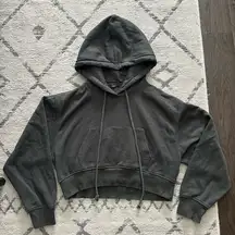 ZARA Dark Grey Cropped Hoodie Jacket