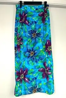 Vintage Michael Mims Kathy Cole Tropical Floral Maxi Skirt Size Small