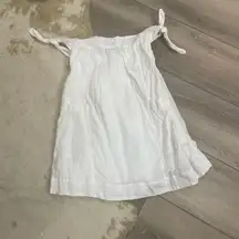 Free people peach a-line tunic white tie sleeve top