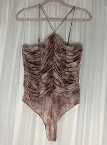 Lulu's Dusty Pink Ruched Bodysuit