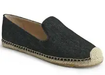 denim espadrille slip on flats