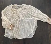 Free People sheer Top with sequins 