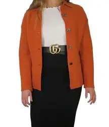 Valerie Stevens 1980s Vintage Burnt Orange Wool Blazer Jacket Small