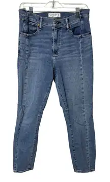 Abercrombie Jeans Women 8‎ 29 Short Blue Super Skinny High Rise Stacked Waist