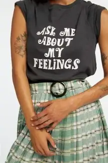 BANDO Ask Me About My Feelings Short Sleeve Tee Sz S NEW