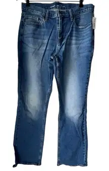 Women's jean Boot cut cowgirl built in flew blue washer plus size casual 34x32