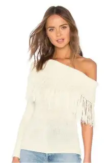 House of Harlow 1960 X Revolve Ivory Fringe Trim Jazzie Sweater Size XS