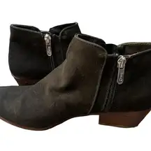 Circus by Sam Edelman Black Suede Zipper Booties Size 9