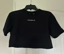 YoungLA Black Boxy Crop T-Shirt