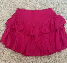 Pink Ruffled Mini Skort