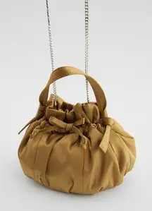 Bloggers Fav Gold Satin Effect Mini Bucket Bag