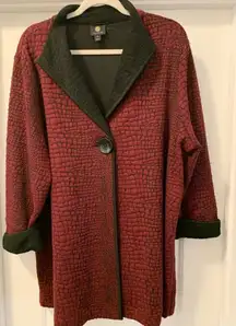 JM Collection Blazer Cardigan Jacket Topper Size XXL One Button Closure