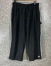 Adidas Women's Black Cropped Straight Leg Track Pants - Size XL - Streetwear