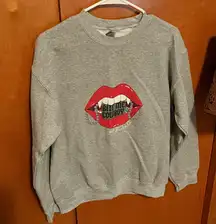 Halloween Vampire lip crewneck “bite me cowboy”