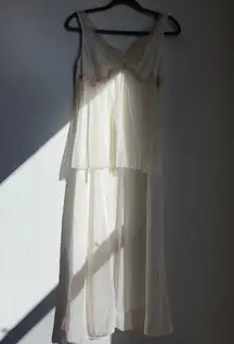 Vintage kayser slip Dress Cream Silk Pajamas with Flowing Fit