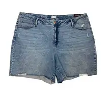 New Ava & Viv Bermuda Denim Jean Shorts Womens High Rise Relaxed Fit Size 26